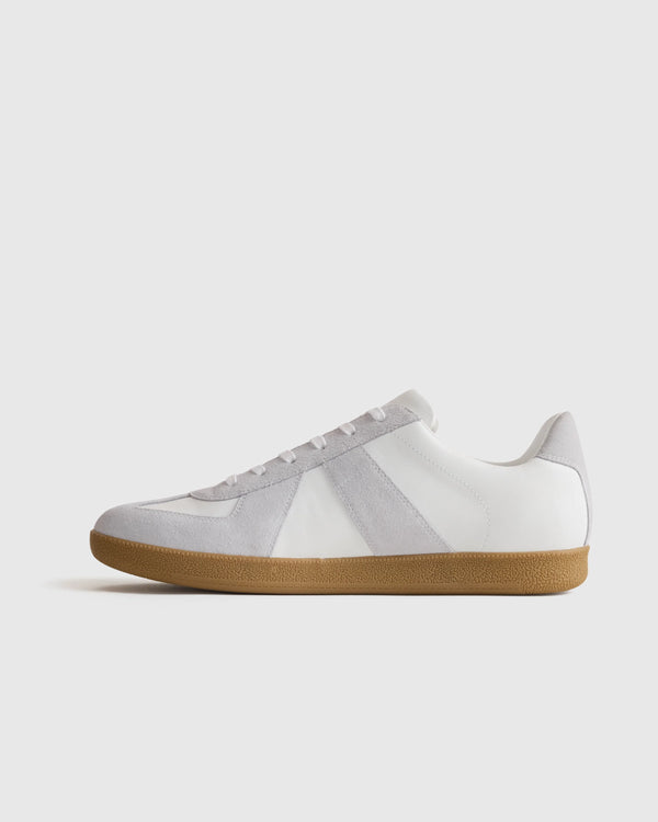 Italian Leather & Suede Lifestyle Trainer - 7 / White