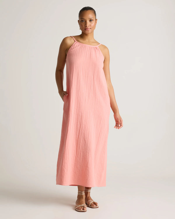 100% Organic Cotton Gauze Sleeveless Maxi Dress - XS / Spiced Orange