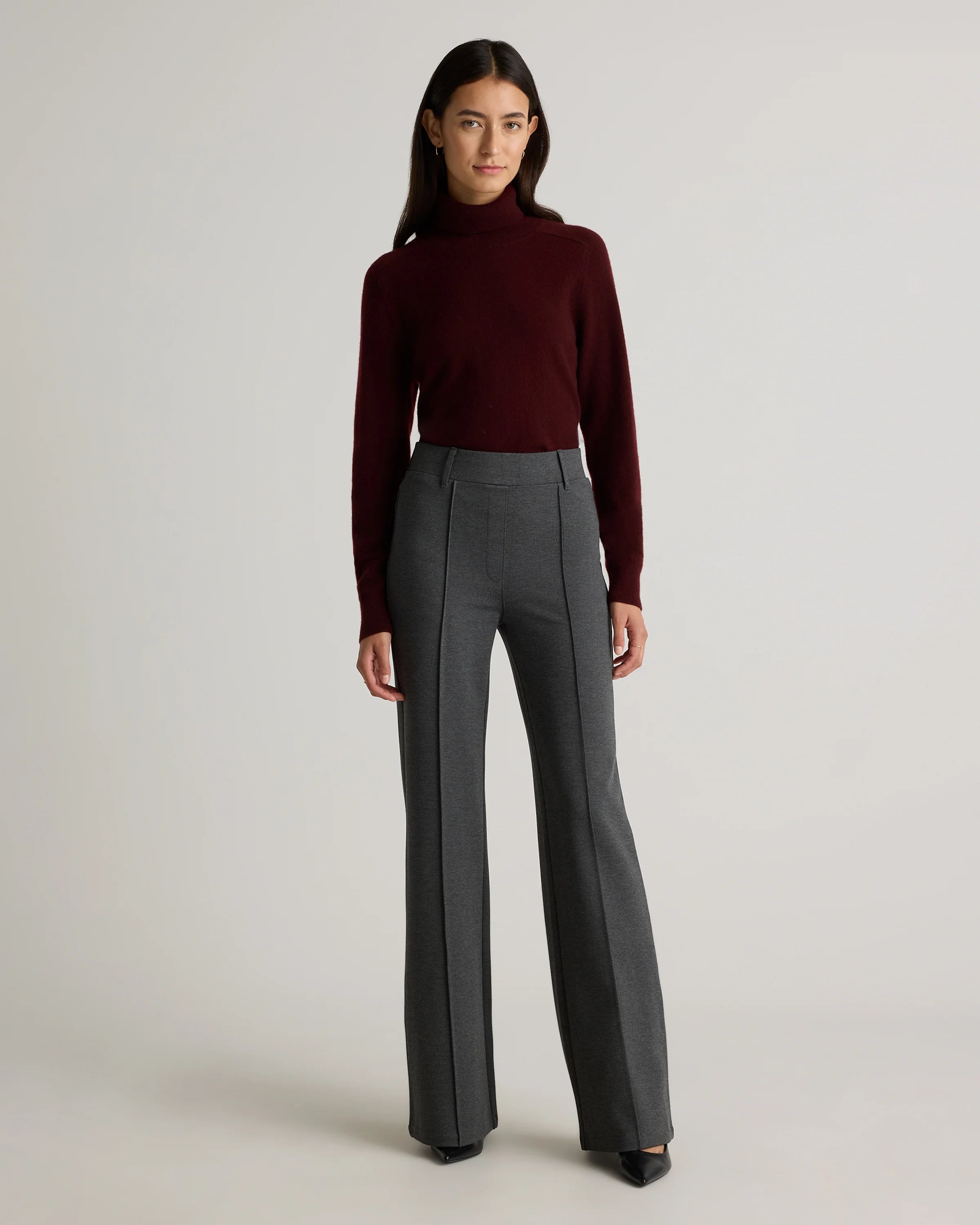 Ultra-Stretch Ponte Flare Leg Pants - XS / Charcoal Secondary image