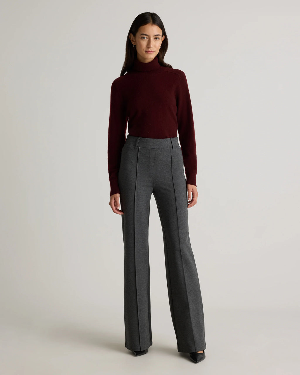 Ultra-Stretch Ponte Flare Leg Pants - XS / Espresso
