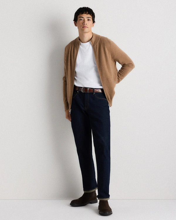 Mongolian Cashmere Full Zip Sweater - S / Teak