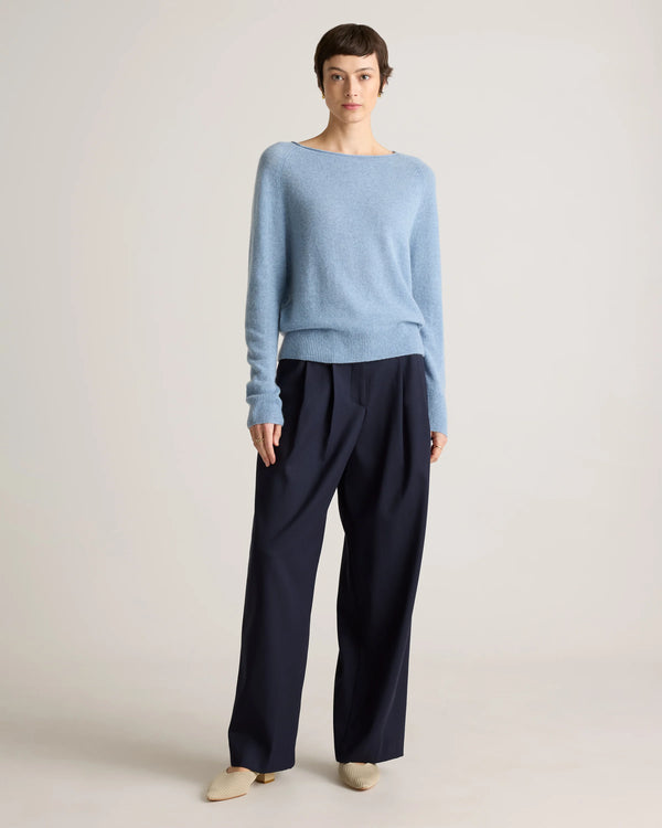 Mongolian Cashmere Boatneck Sweater - XS / Black