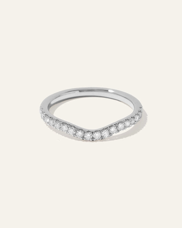 14K Gold Lab Grown Diamond Contoured Band - 4 / Yellow Gold