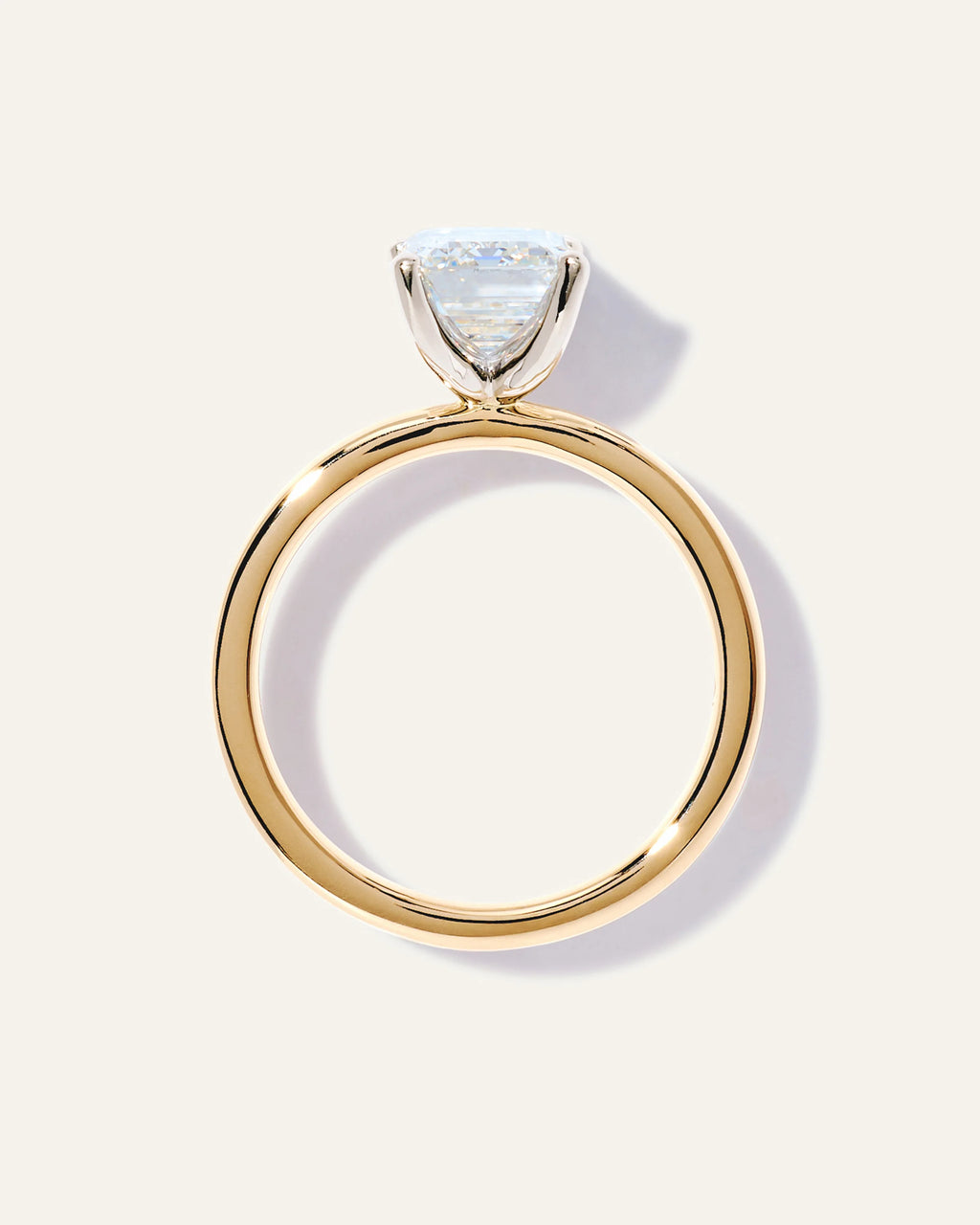 Lab Grown Diamond Emerald Comfort Fit Engagement Ring - 2.5ct - 4 / Yellow Gold
