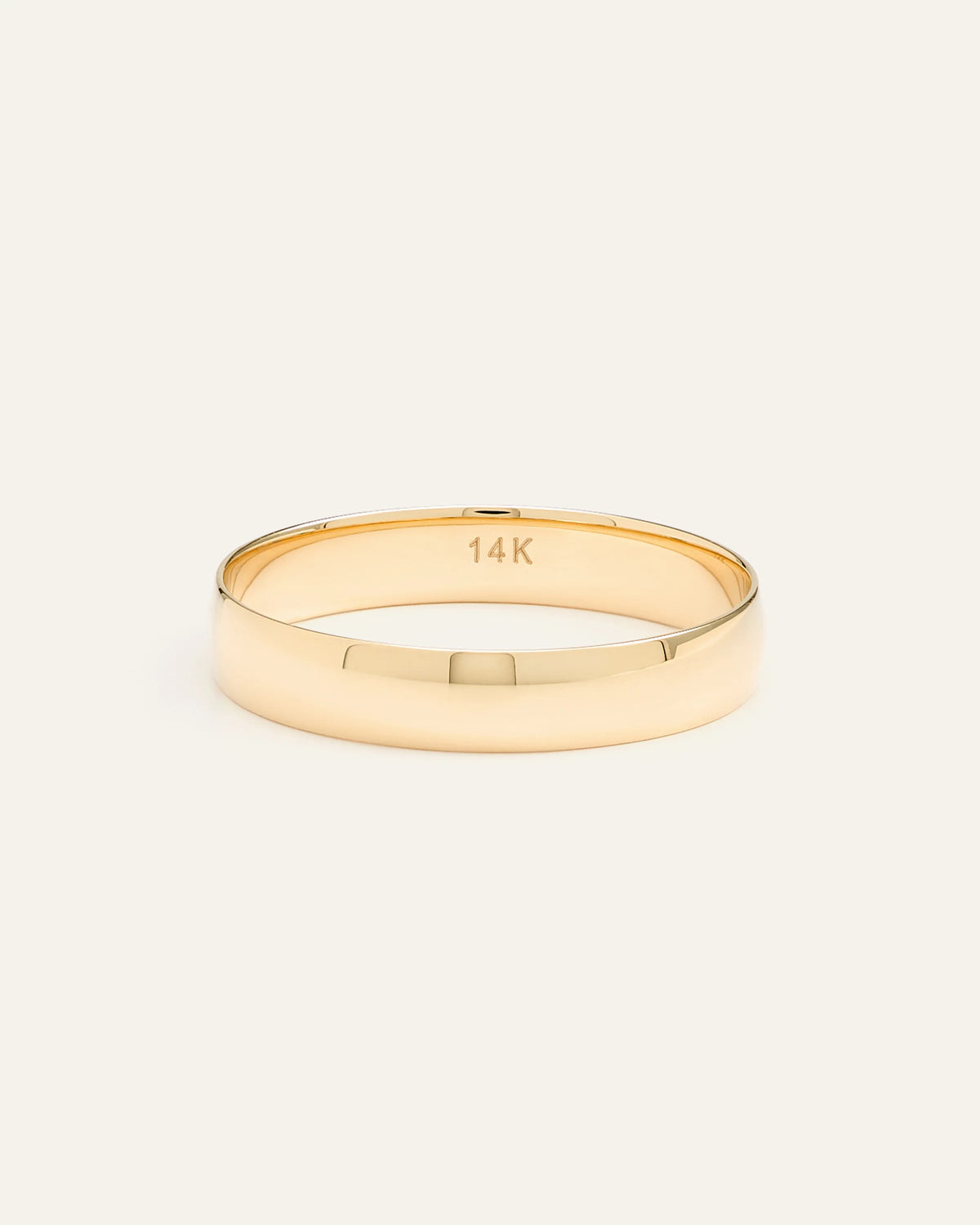 14K Gold Lightweight Round Edge Band - 4 / Yellow Gold Main image
