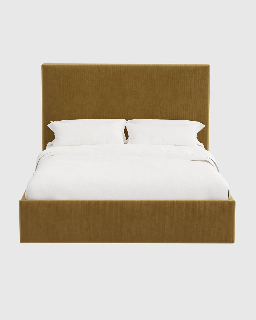 Square Bed in Performance Velvet - Full / Butterscotch