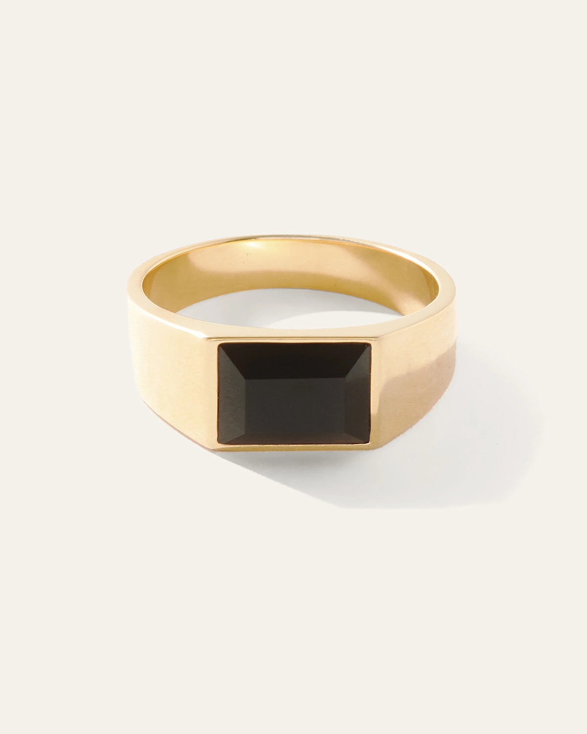 Onyx Rectangular Ring - 7 / Gold Vermeil Main image