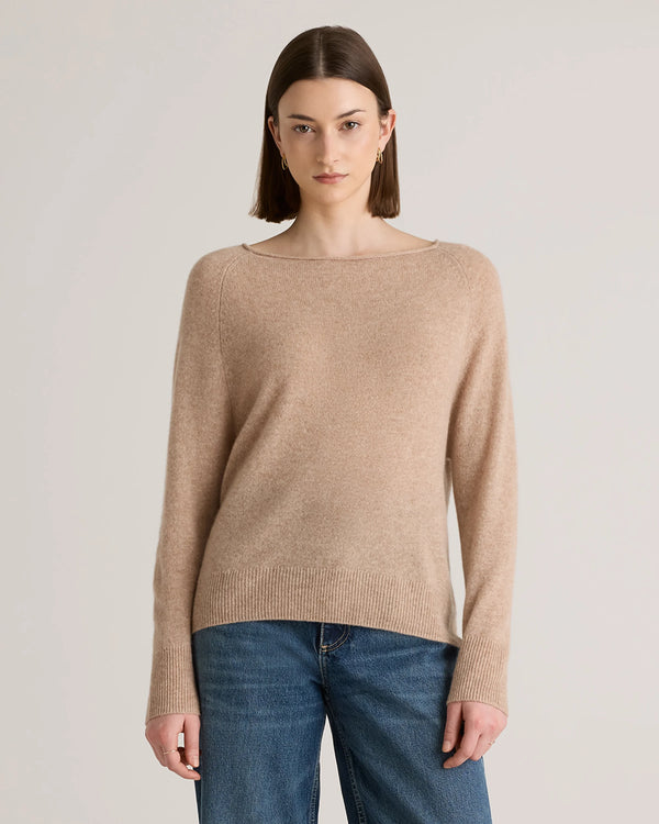 Mongolian Cashmere Boatneck Sweater - XS / Black
