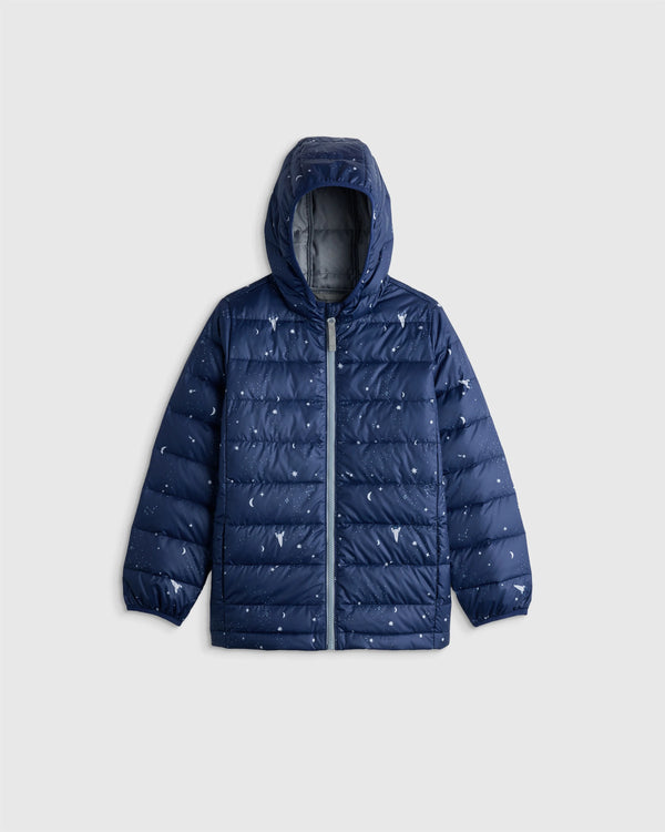Lightweight Down Hooded Puffer Jacket - 2T / Tidepool