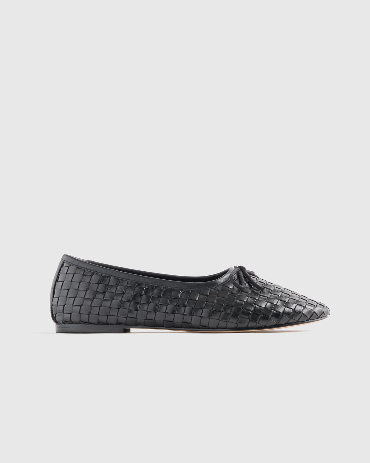 Italian Leather Handwoven Ballet Flat - 5 / Black Main image