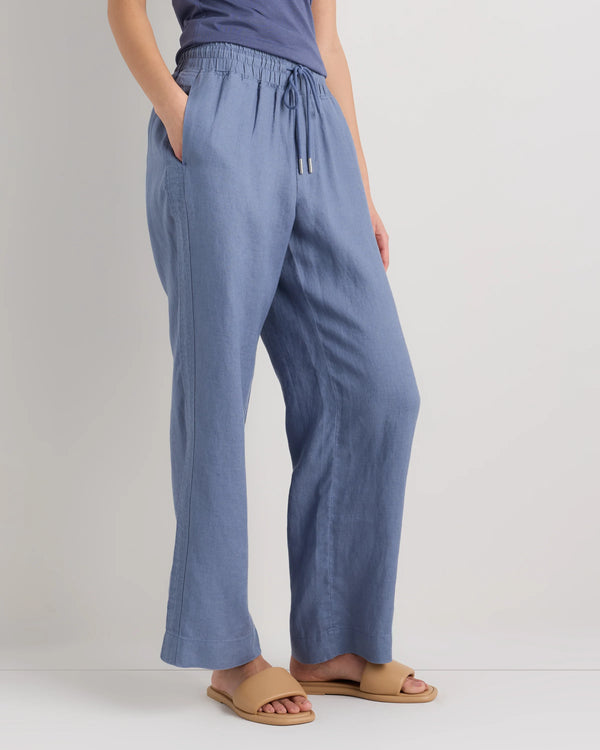 100% European Linen Wide Leg Pants - XS / Flax