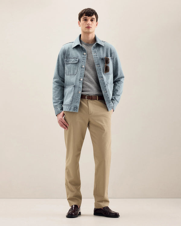 100% Organic Cotton Denim Chore Jacket - S / Dark Indigo