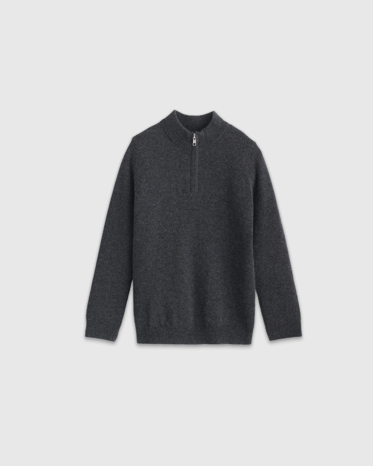 Washable Cashmere Quarter Zip Sweater - 2T / Charcoal