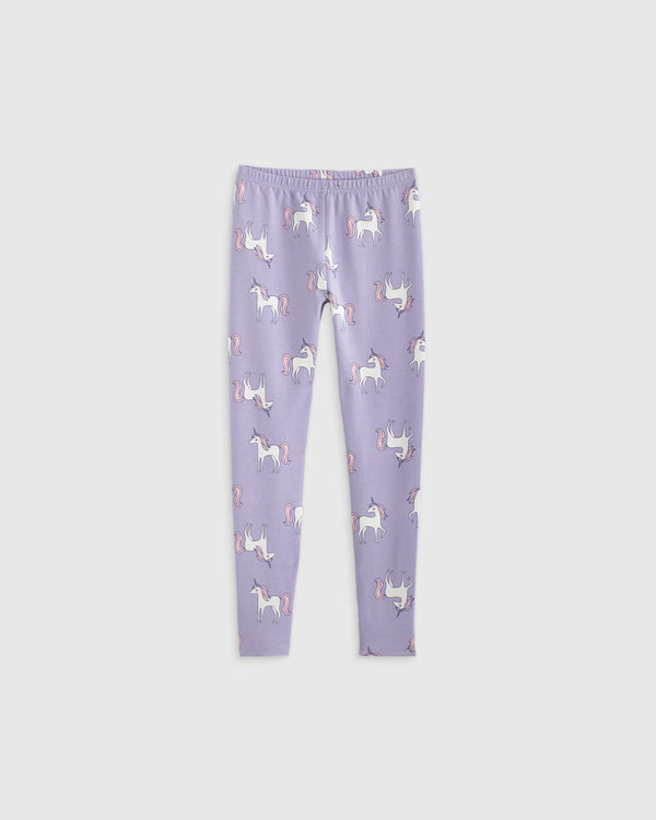 Organic Cotton Leggings 4-Pack - 12 / Poppy Floral/Lilac Unicorn