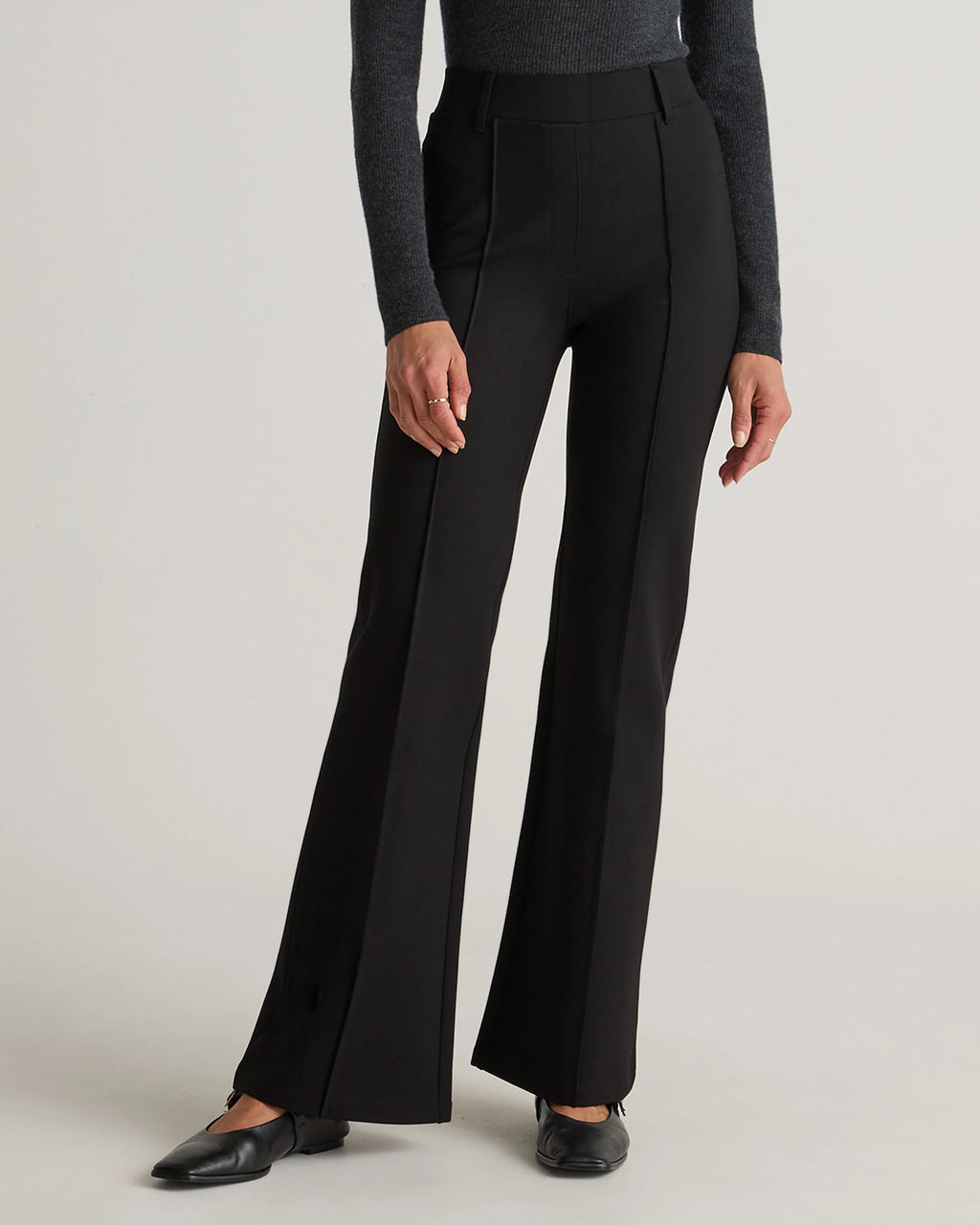 Ultra-Stretch Ponte Flare Leg Pants - XS / Espresso