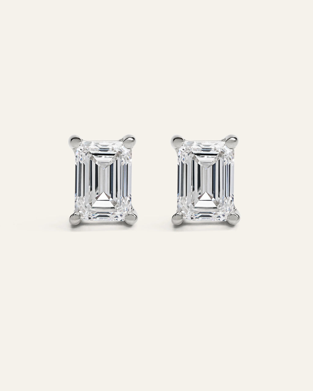 14K Gold Lab Grown Diamond Statement Emerald Studs - 8ctw - One Size / Yellow Gold