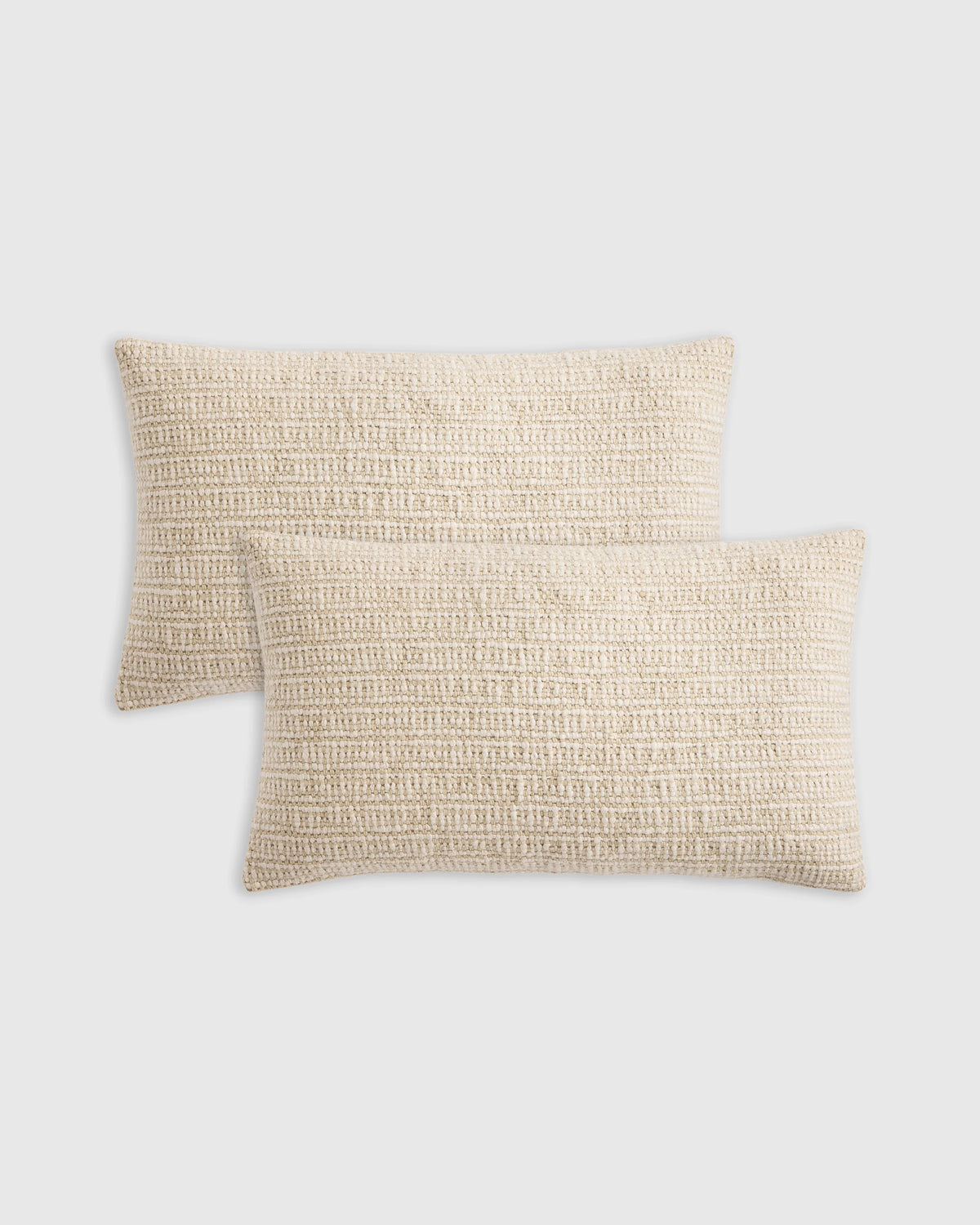 Wool Linen Textured Pillow Cover (Set of 2) - 12x20 / Ivory Main image