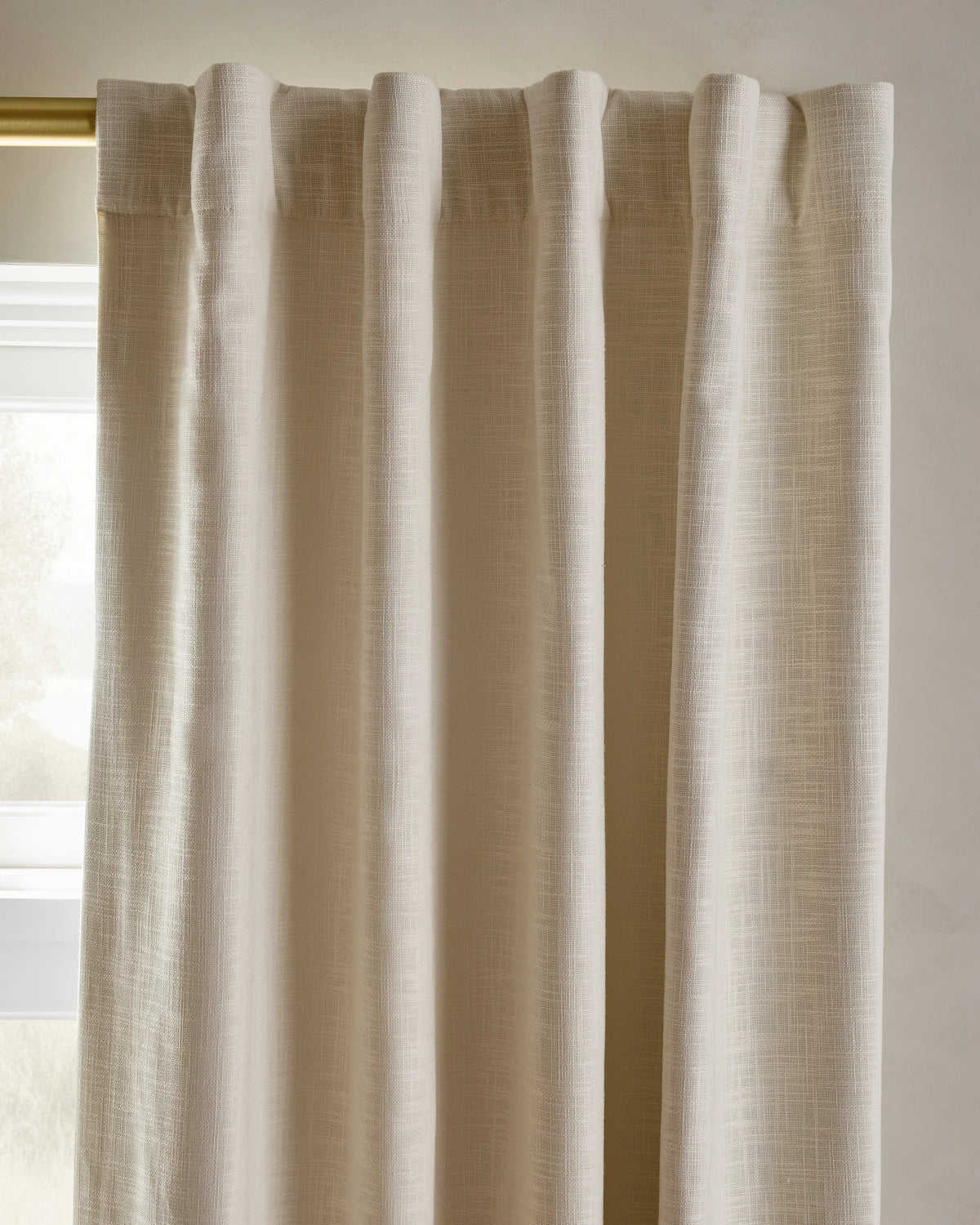 Textured Cotton Room Darkening Curtain - 48x84 / Ivory
