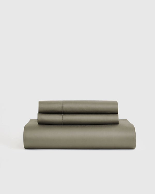 Signature Giza Cotton Sateen Fitted Sheet Set - Twin / Mineral