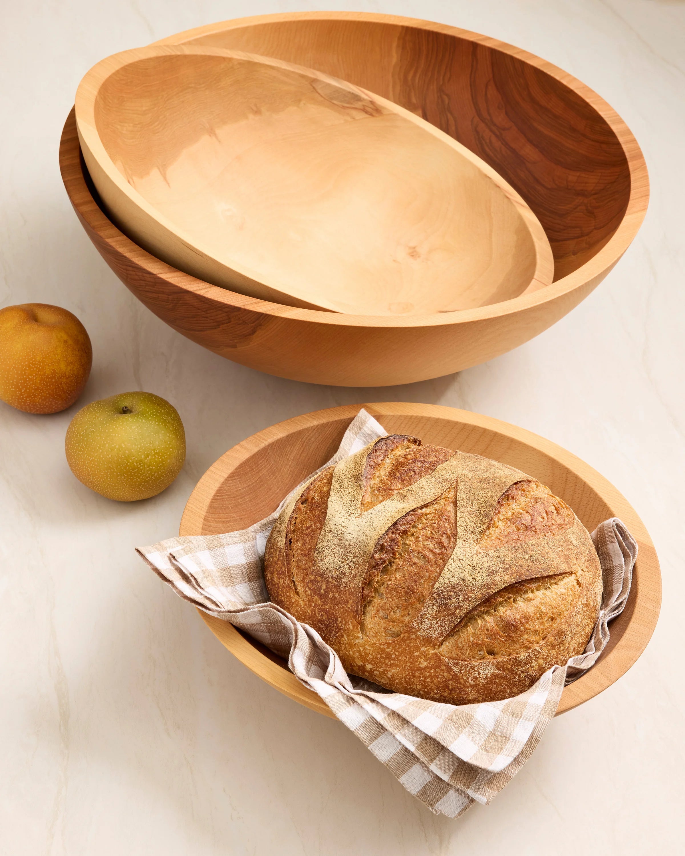 Handcrafted Wooden Serving Bowl, Nesting Set of 3 - One Size / Beech Wood Secondary image