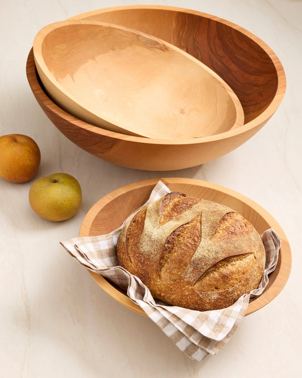 Handcrafted Wooden Serving Bowl, Nesting Set of 3 - One Size / Beech Wood
