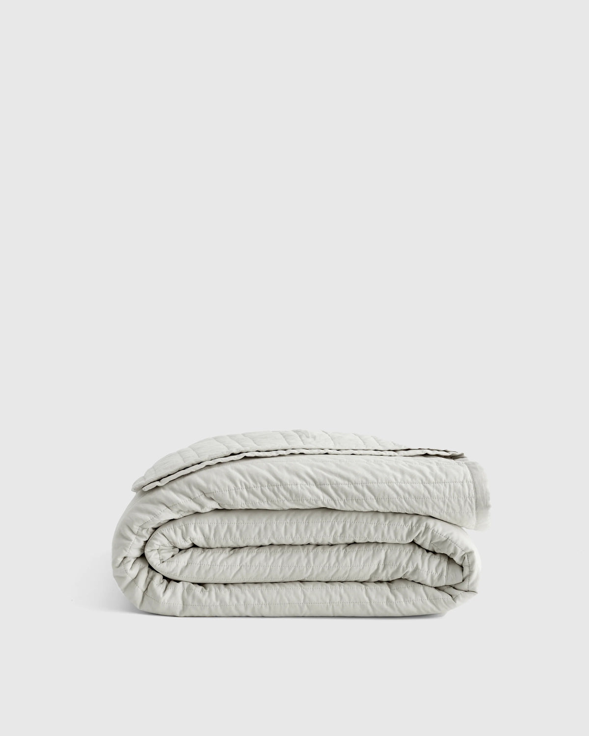 Organic Cotton Stripe Stitch Quilt - Twin / Light Blue