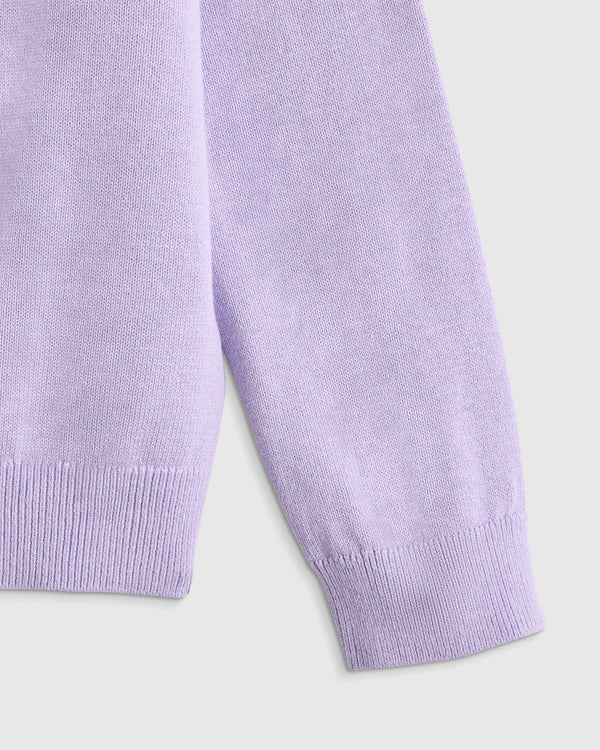 100% Organic Cotton Crewneck Cardigan - 2T / Ivory