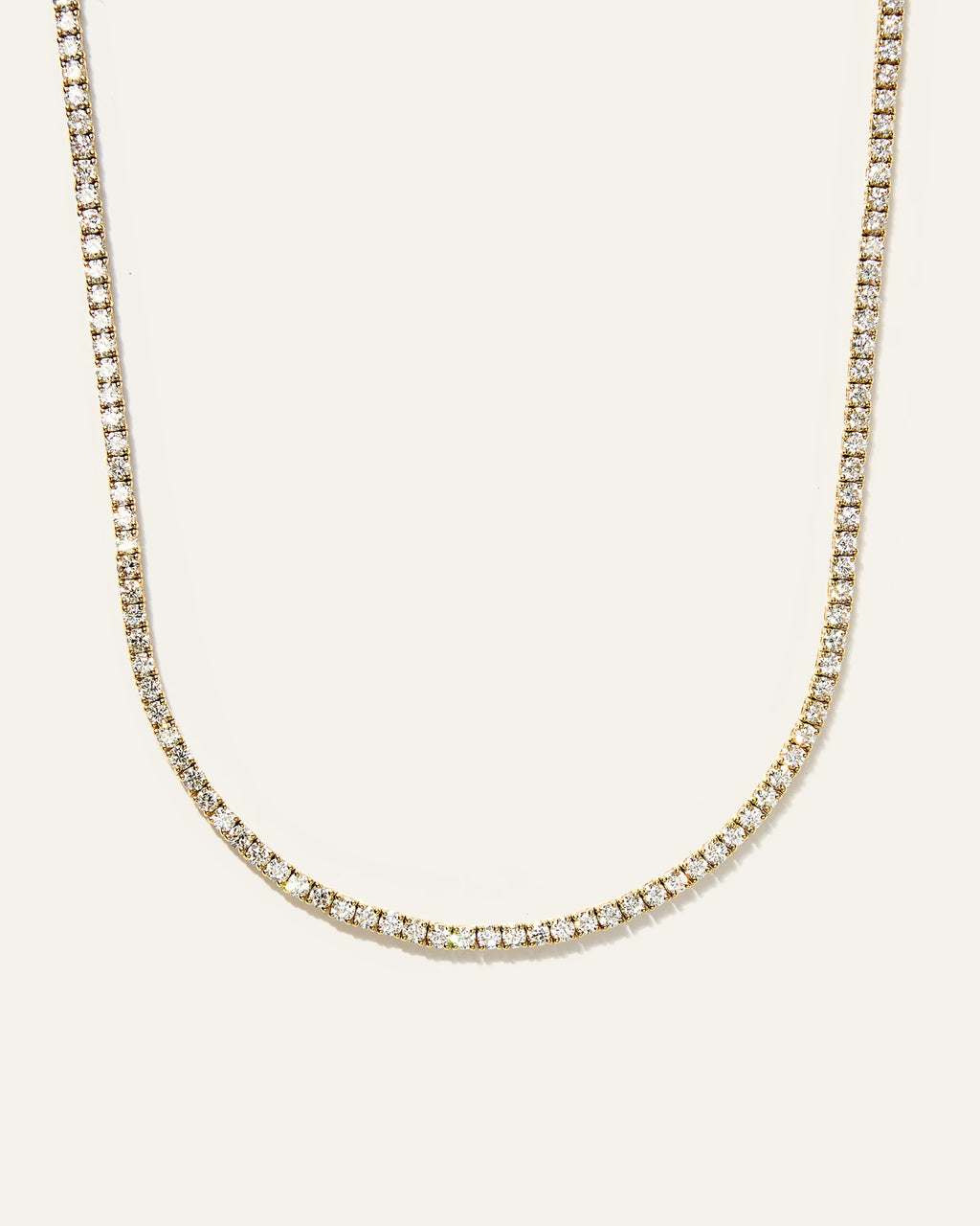14K Gold Lab Grown Diamond Tennis Necklace - 7ctw - 16" / Yellow Gold
