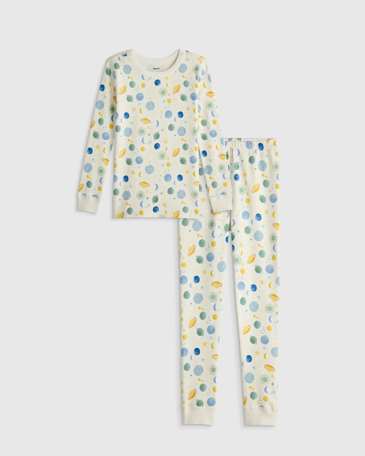 100% Organic Cotton Long Sleeve and Pant Pajama Set - 6 / Navy Stripe