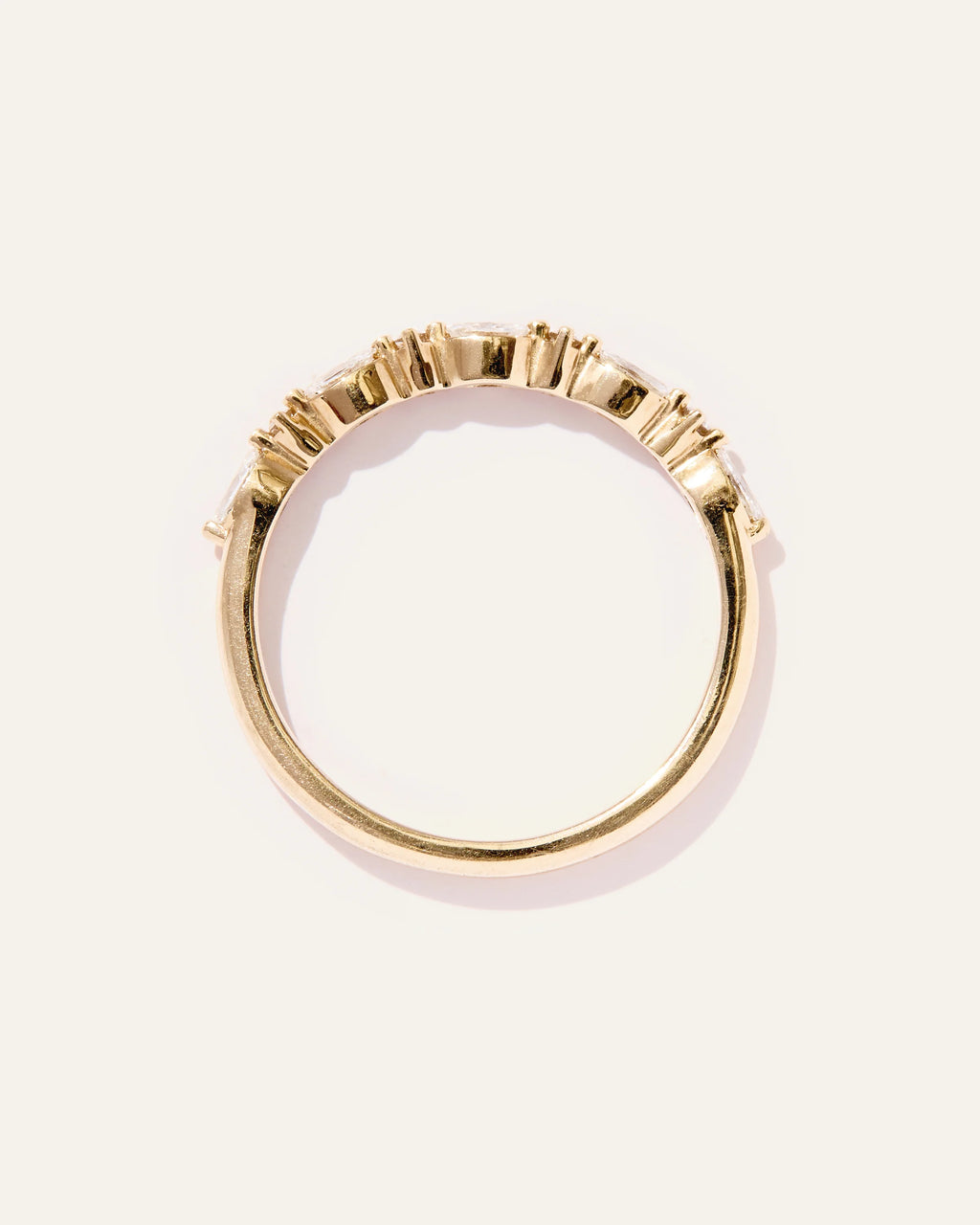 Diamond Alternating Marquise & Round Band - 4 / Yellow Gold