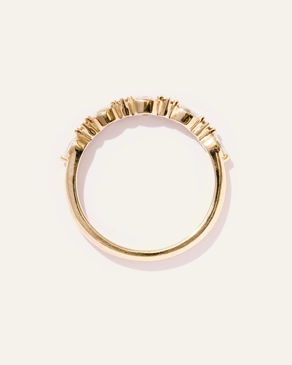 Diamond Alternating Marquise & Round Band - 4 / Yellow Gold