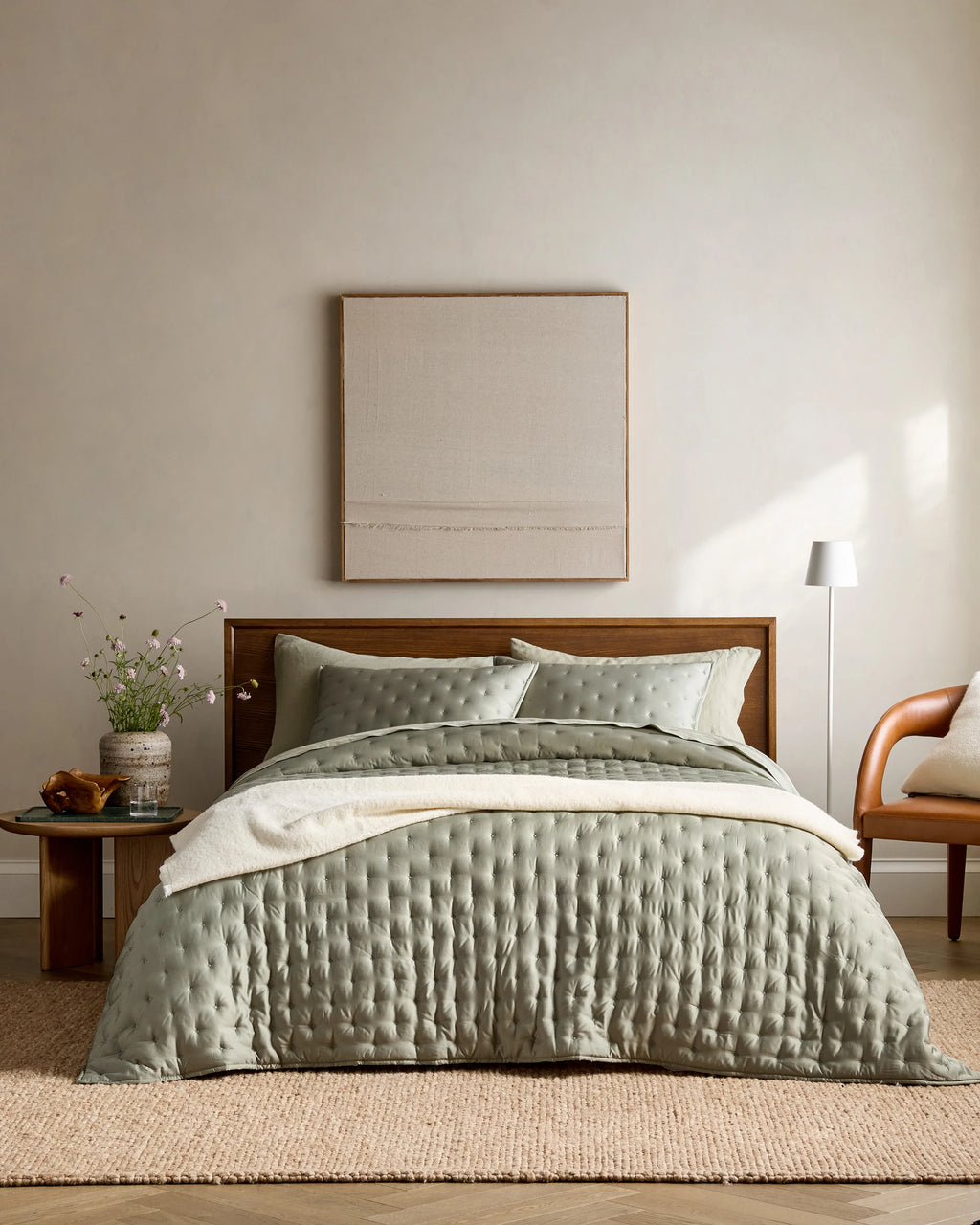 Bamboo Dream Quilted Sham Set - Standard / Sage