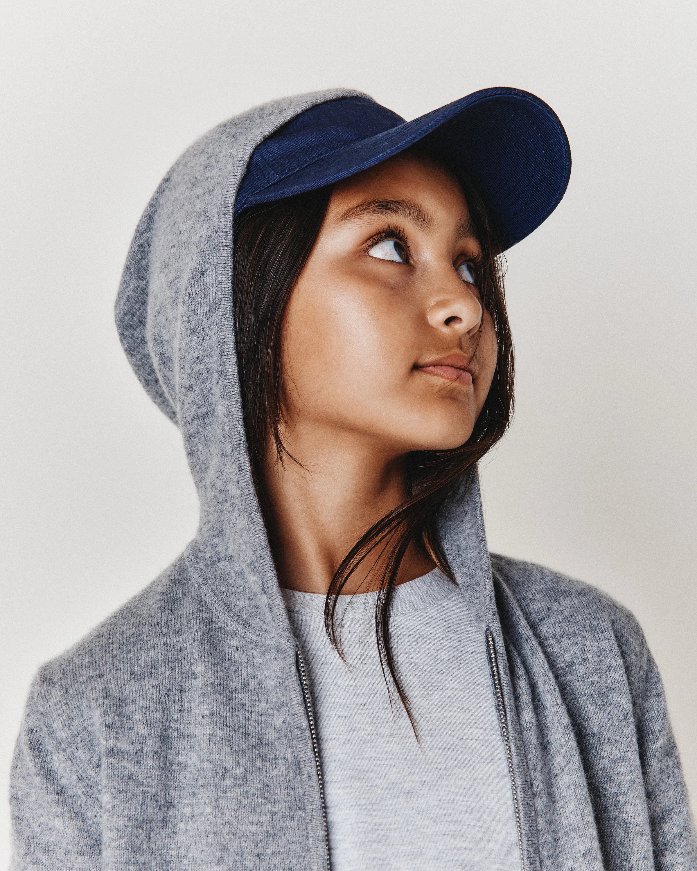 Washable Cashmere Full Zip Hoodie - 6 / Heather Grey Secondary image
