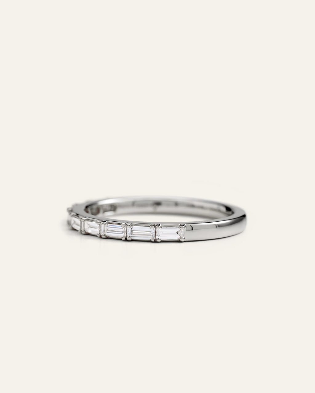 14K Gold Lab Grown Diamond Baguette Band - 5 / Yellow Gold