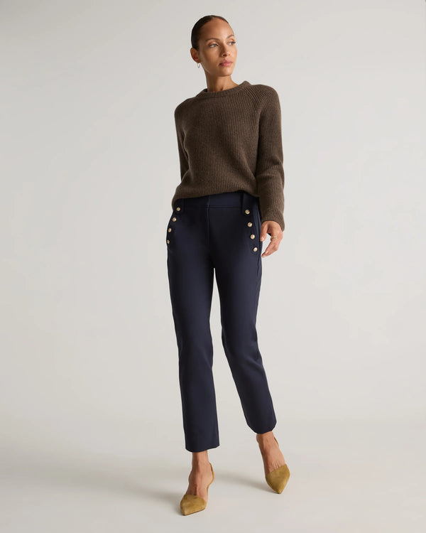 Ultra-Stretch Ponte Straight Leg Mariner Pants - XS / Morel Grey