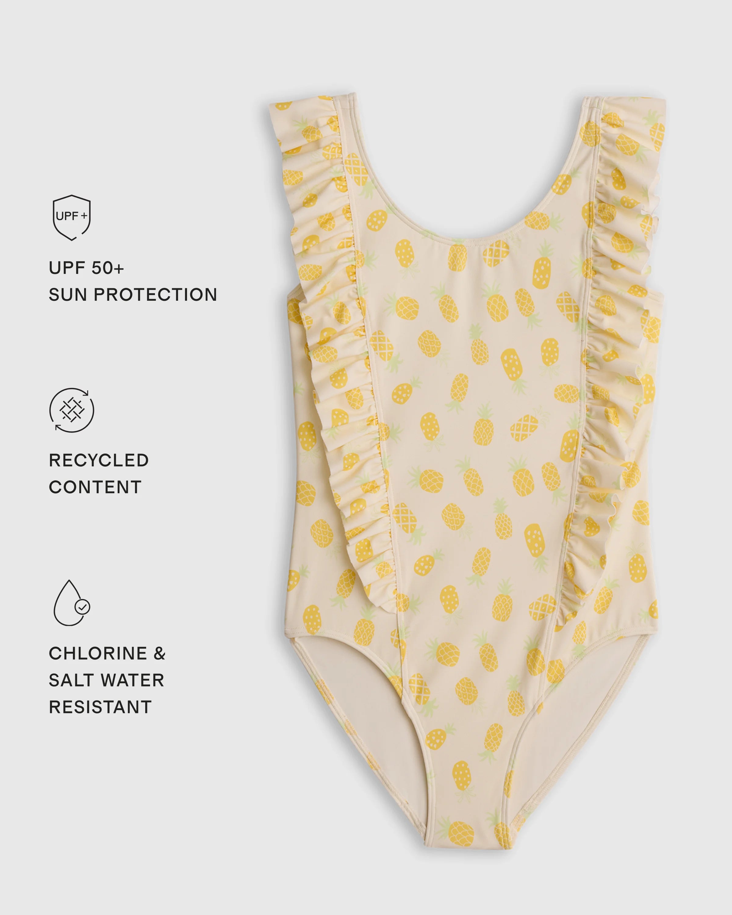 Ruffle One Piece Swimsuit - 0-3M / Pineapple Secondary image