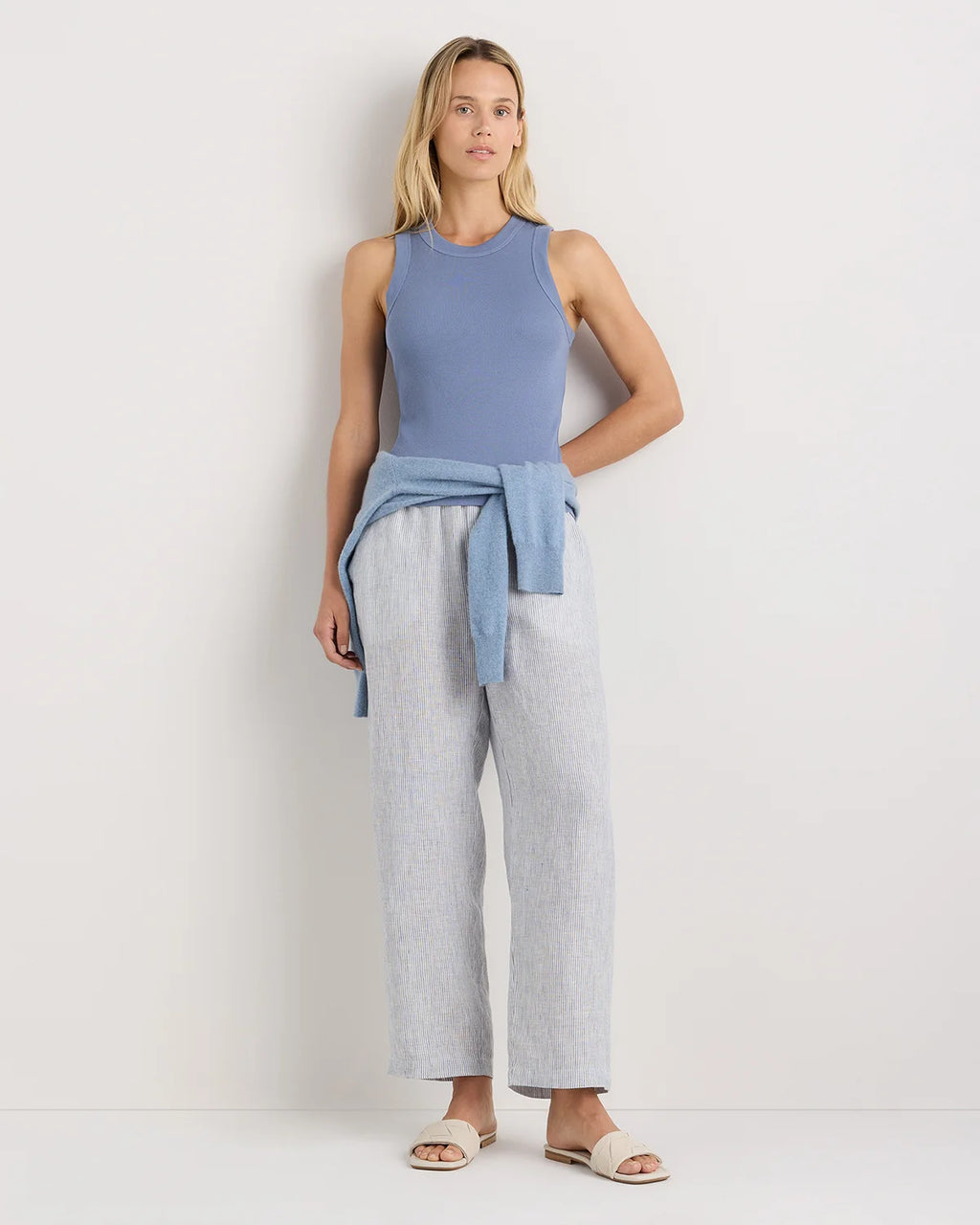 Organic Cotton Micro-Rib Cropped Cutaway Tank - XS / Heather Oatmeal