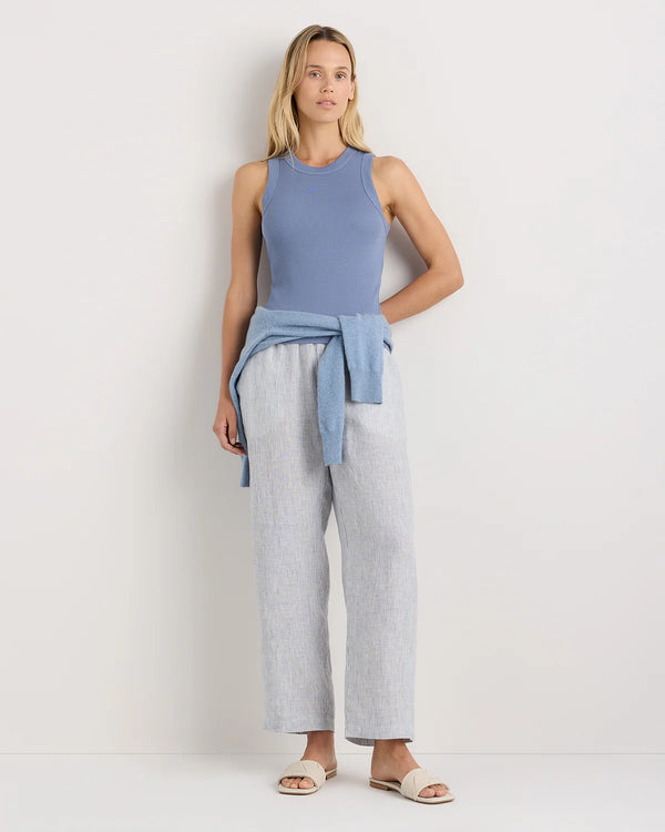 Organic Cotton Micro-Rib Cropped Cutaway Tank - XS / Heather Oatmeal