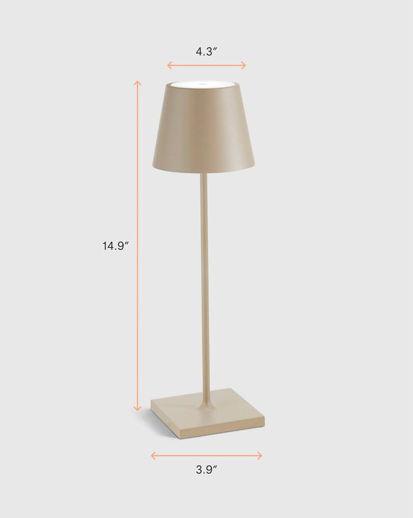 Poldina Pro Rechargeable Table Lamp by Zafferano - Regular / White