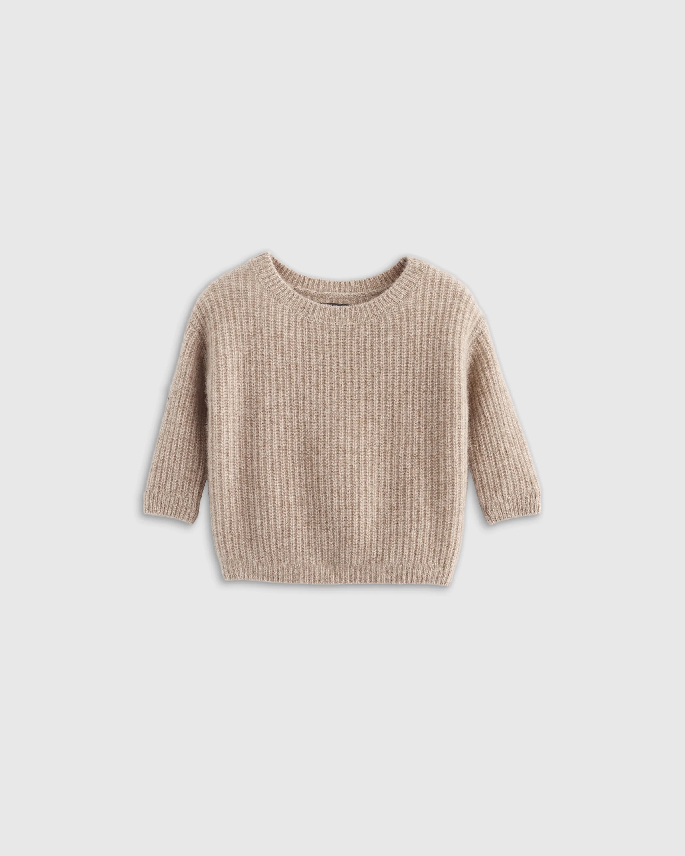 Washable Cashmere Fisherman Tunic Sweater - 3-6M / Heather Grey Secondary image