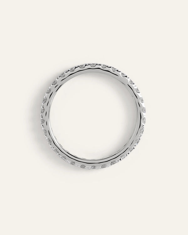 14K Gold Lab Grown Diamond Pave Eternity Band - 1ctw - 4 / Yellow Gold