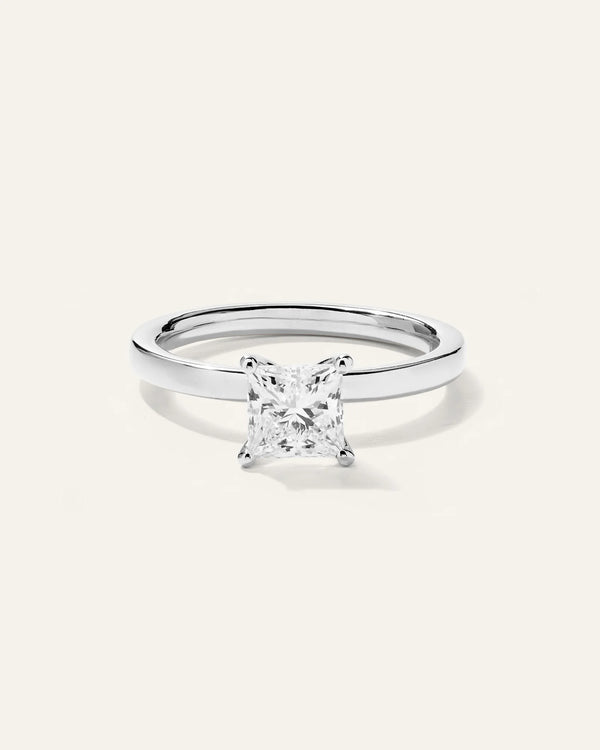 Lab Grown Diamond Princess Comfort Fit Engagement Ring - 1ct - 4 / Yellow Gold