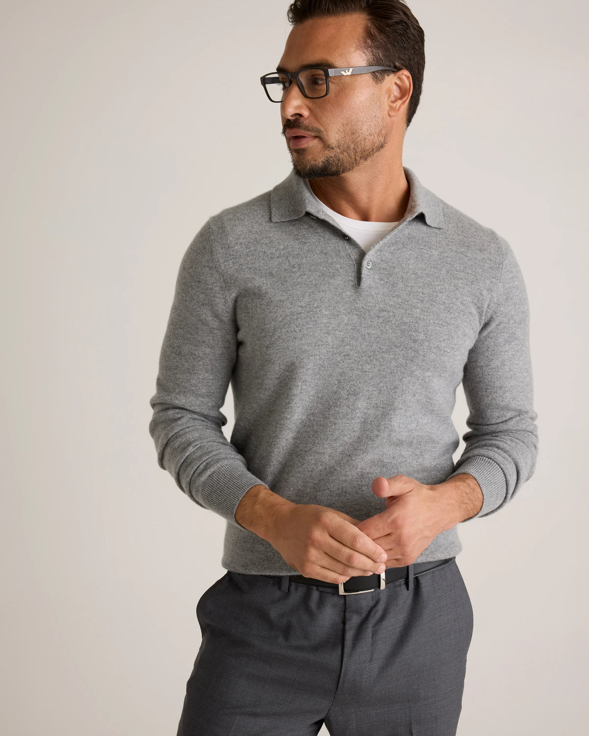 Mongolian Cashmere Polo Sweater - S / True Navy