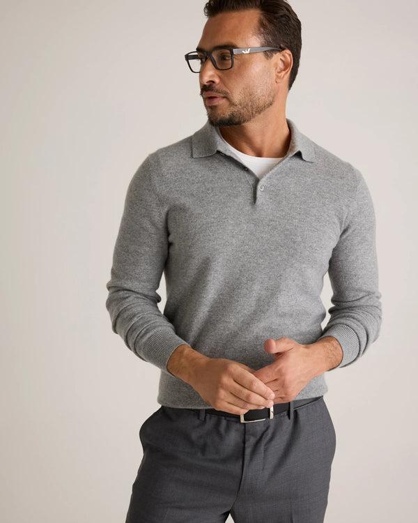 Mongolian Cashmere Polo Sweater - S / True Navy