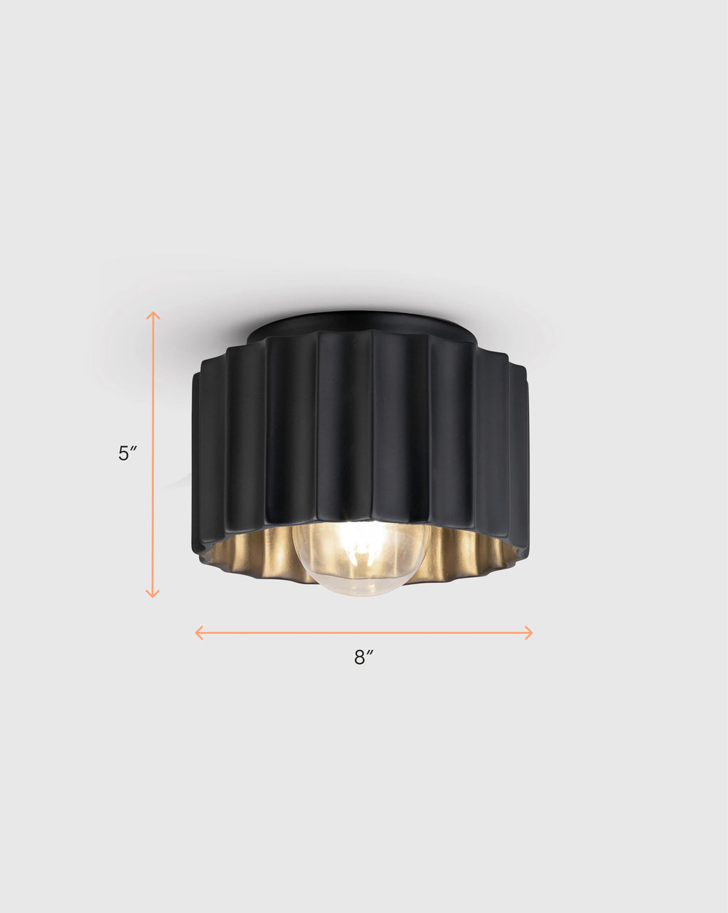 Scalloped Ceramic Flush Mount / Sconce - 8" / Natural