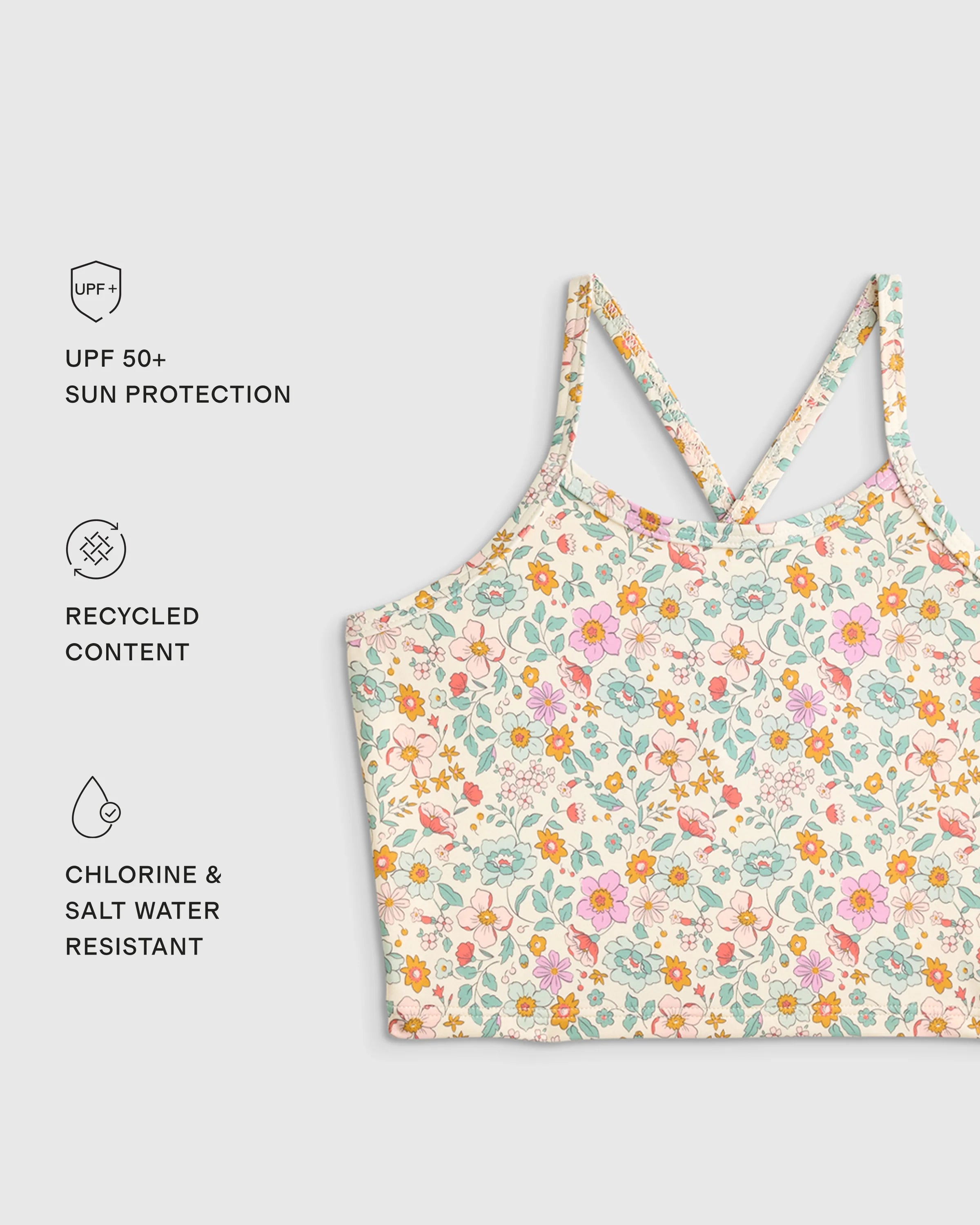 Tankini Swimsuit - 6 / Soft Ditsy Floral Secondary image