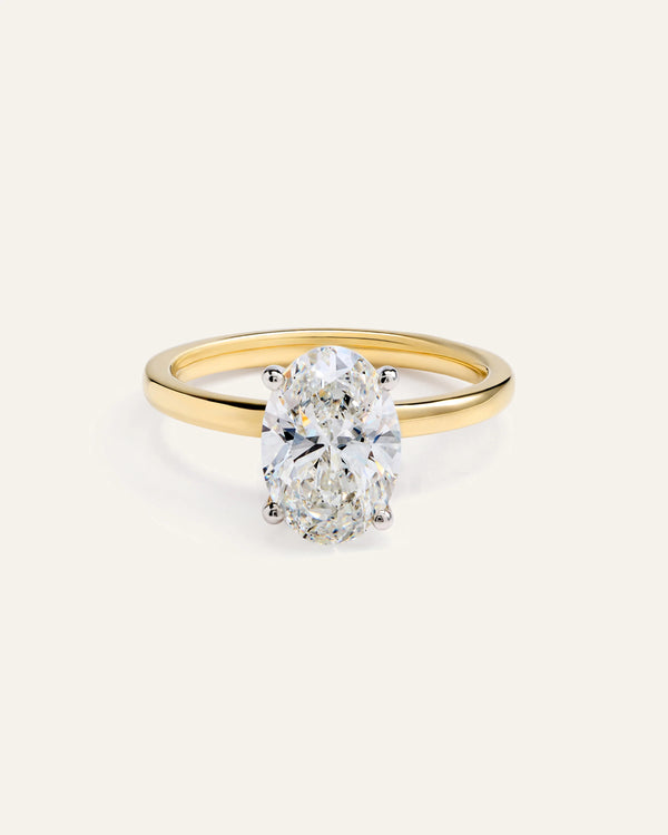 Lab Grown Diamond Oval Comfort Fit Engagement Ring - 2.5ct - 4 / Yellow Gold