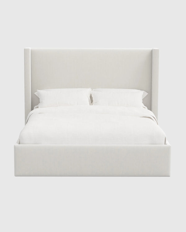 Wingback Bed in Performance Velvet - Full / Walnut