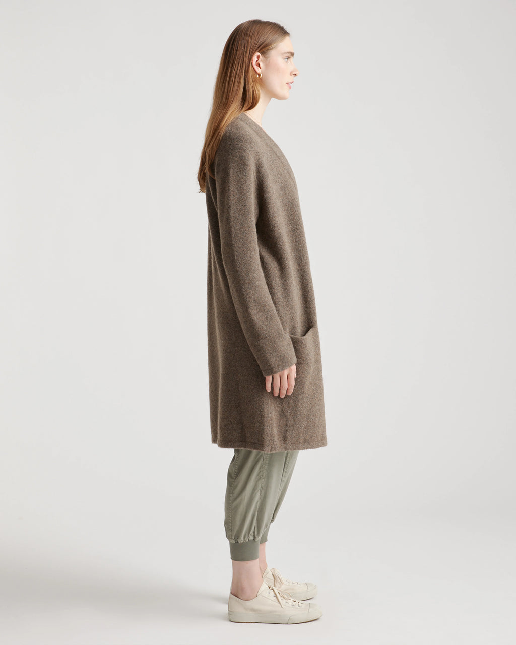 Superfine Merino Wool Sweater Coat - XS / Heather Grey