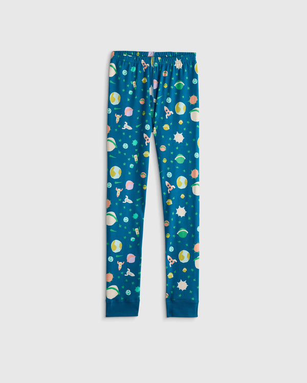 100% Organic Cotton Short Sleeve and Pant Pajama Set - 6 / Planets